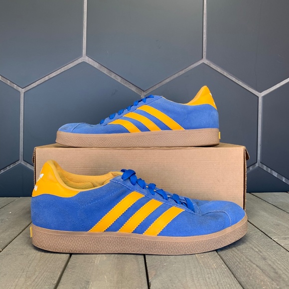 adidas blue and yellow shoes